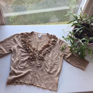 Tan Worthington Ruffled Shrug